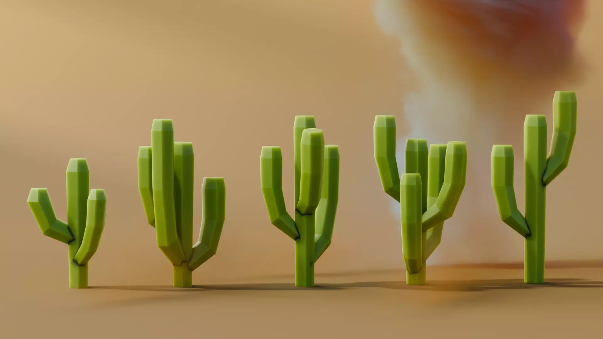 Low Poly Cacti Vol 1 Low-poly 3D model_3