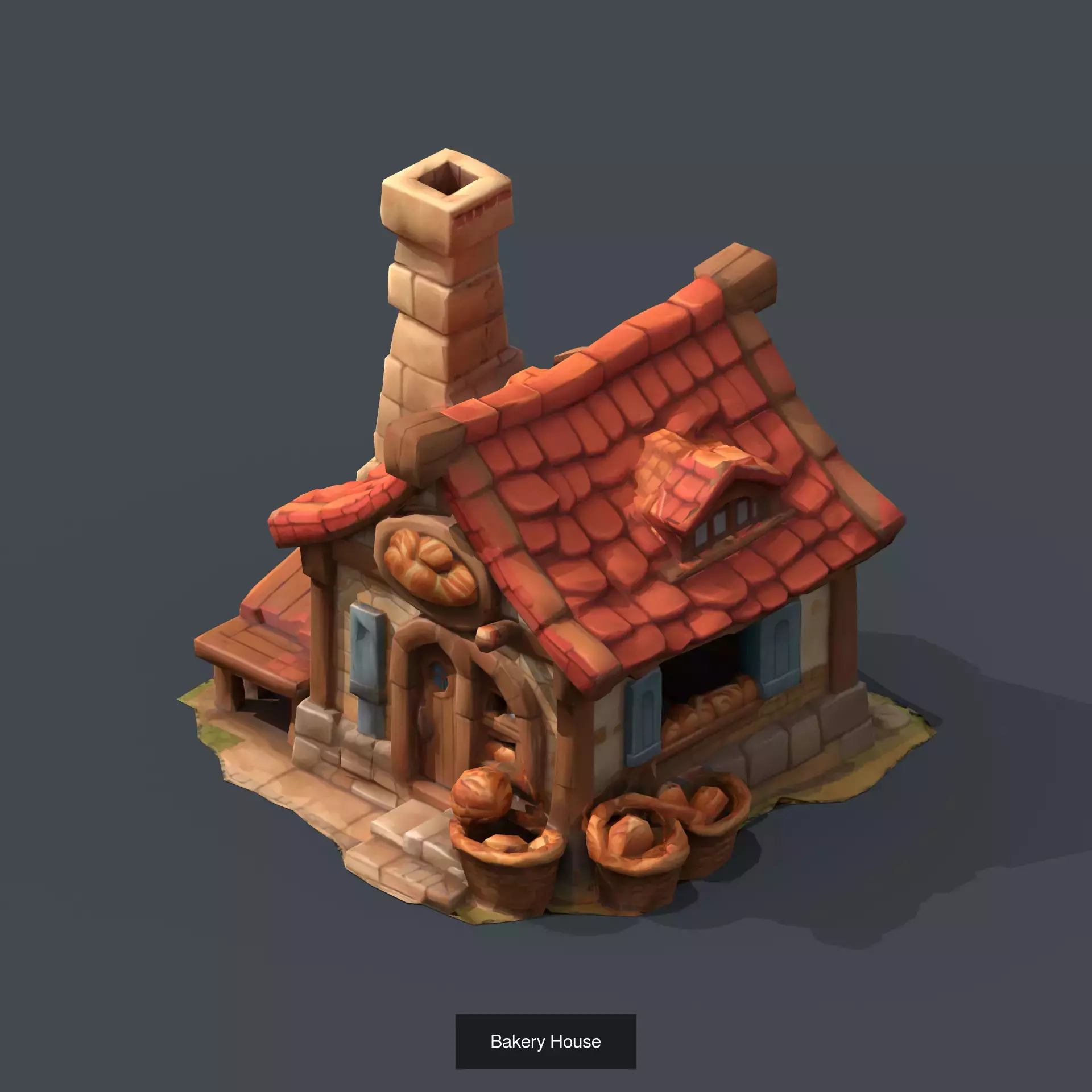 Low Poly 3D Buildings Pack Workshop Stylized Mobile Game Assets 3D Model Collection_2