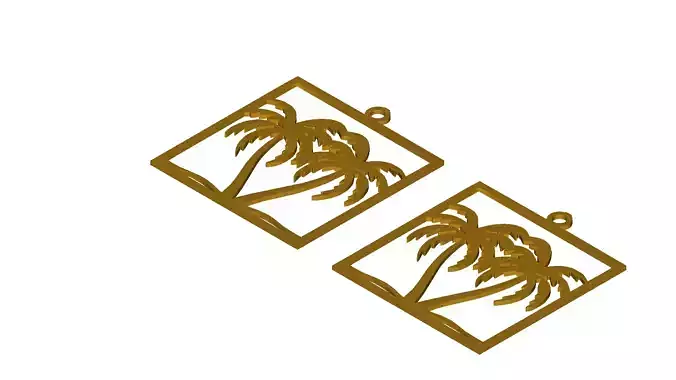 Tropical Palm Tree Pendant Charm Beach Jewelry Art