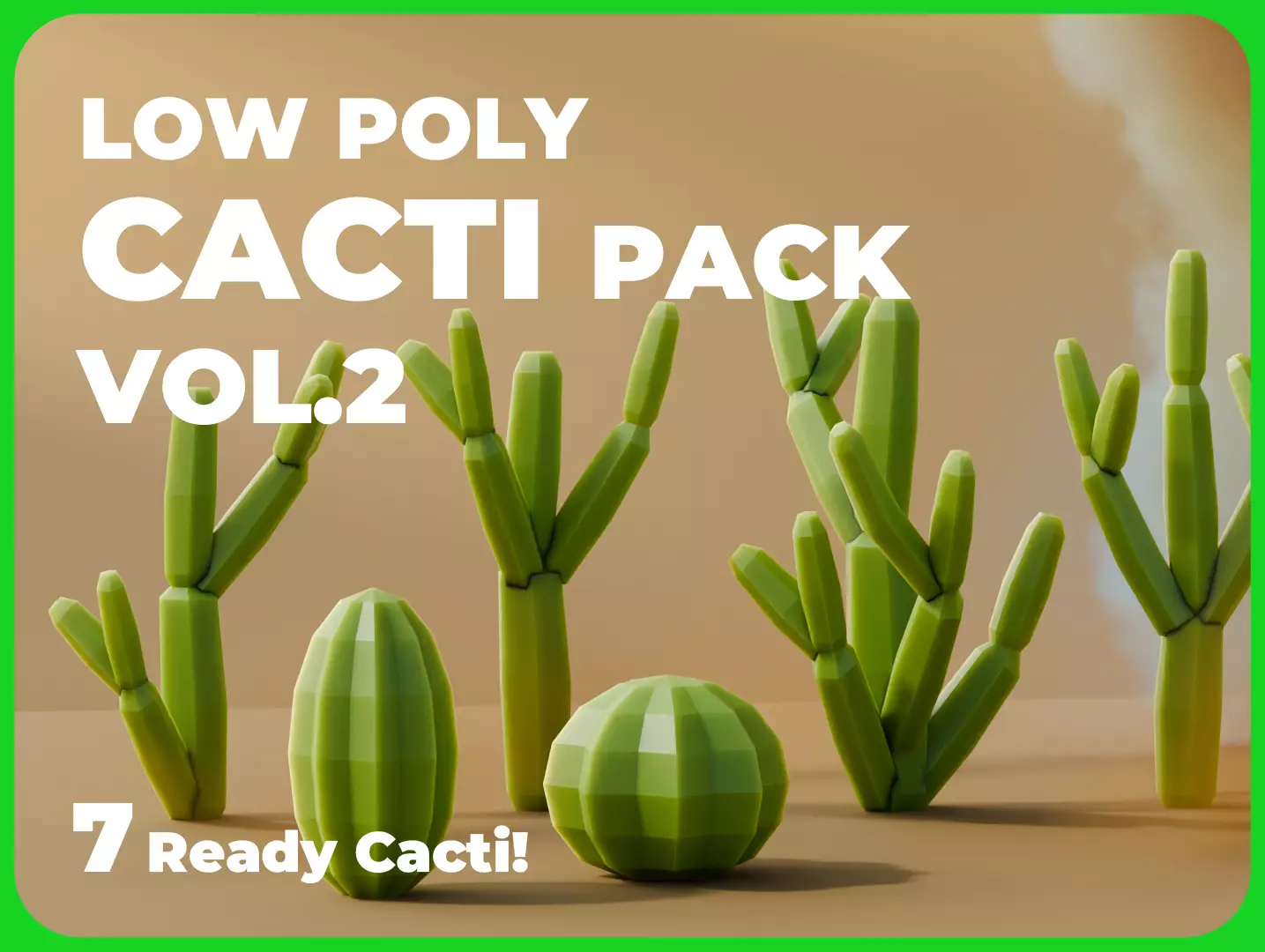 Low Poly Cacti Vol 2 Low-poly 3D model_0