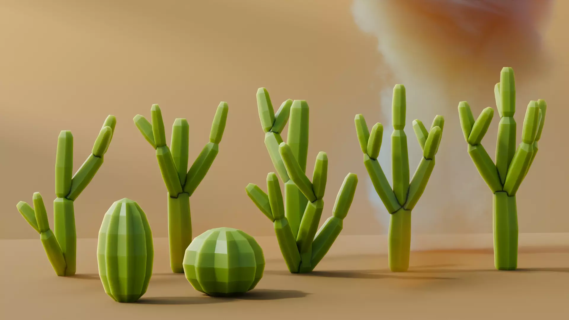 Low Poly Cacti Vol 2 Low-poly 3D model_3