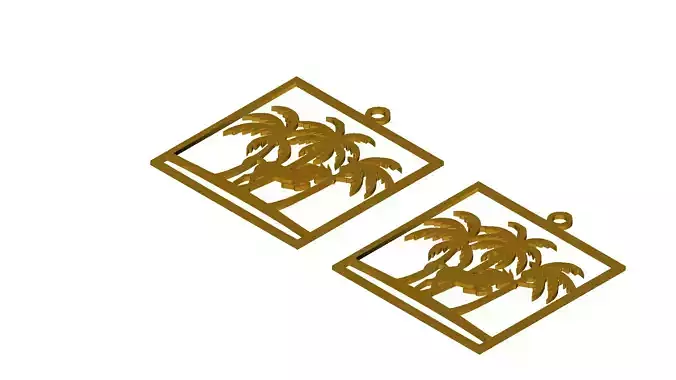 Unicorn Palm Tree Pendant Charm Jewelry Design