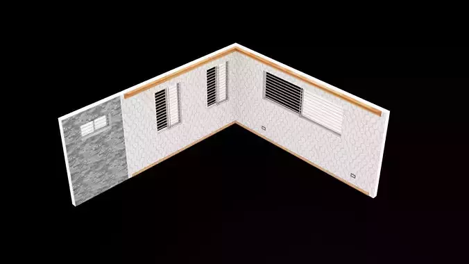 Wall Architectural Low-poly 3D model