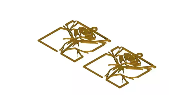 Rose Flower Pendant Jewelry Art Digital File