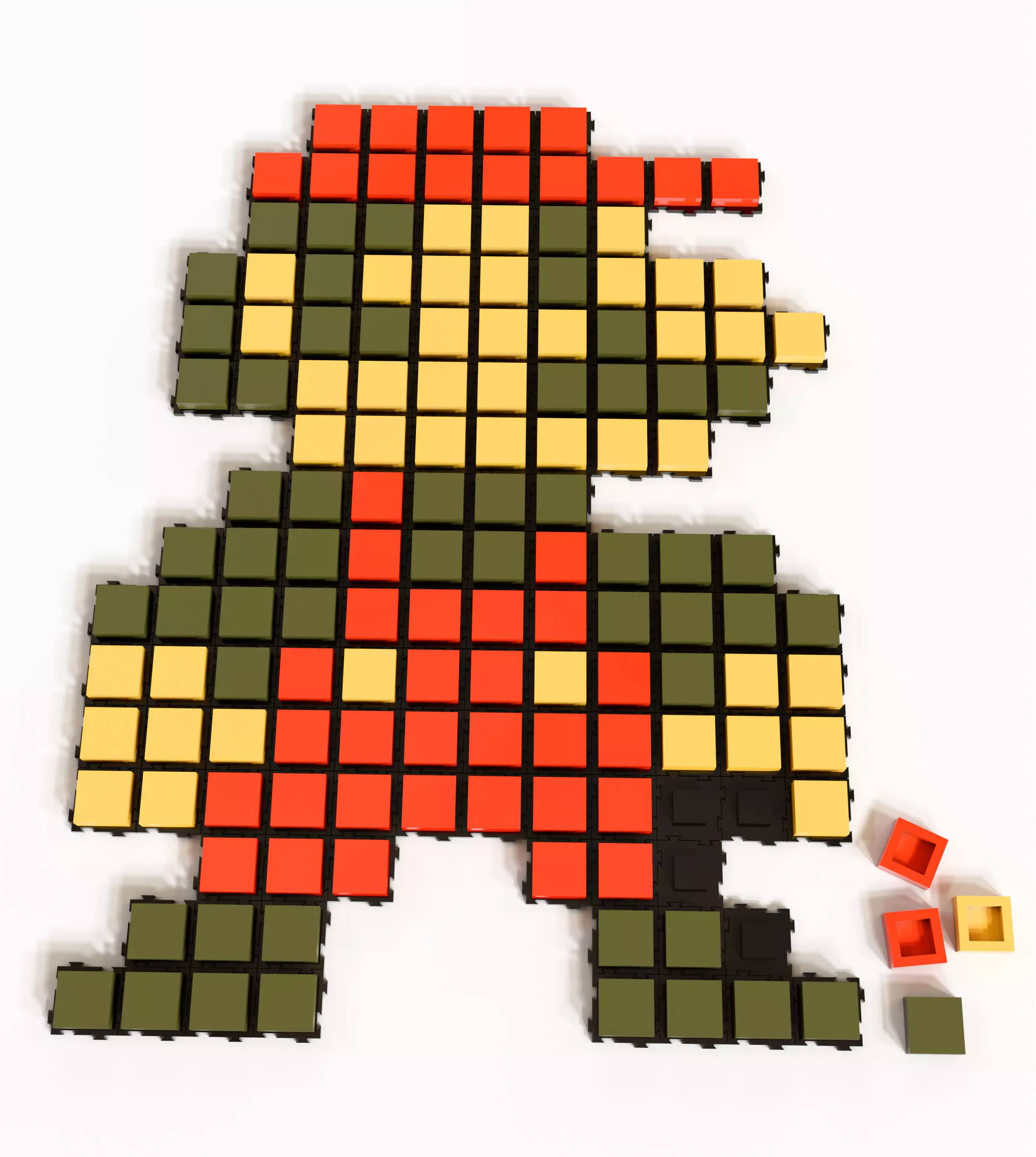 pixelart armable ensamblable pixeles 3D print model