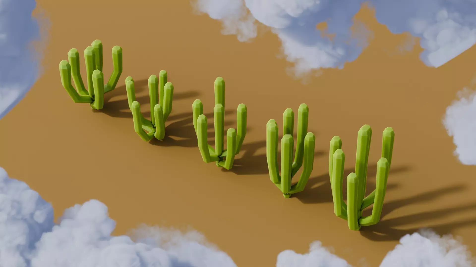 Low Poly Cacti Vol 3 Low-poly 3D model_2