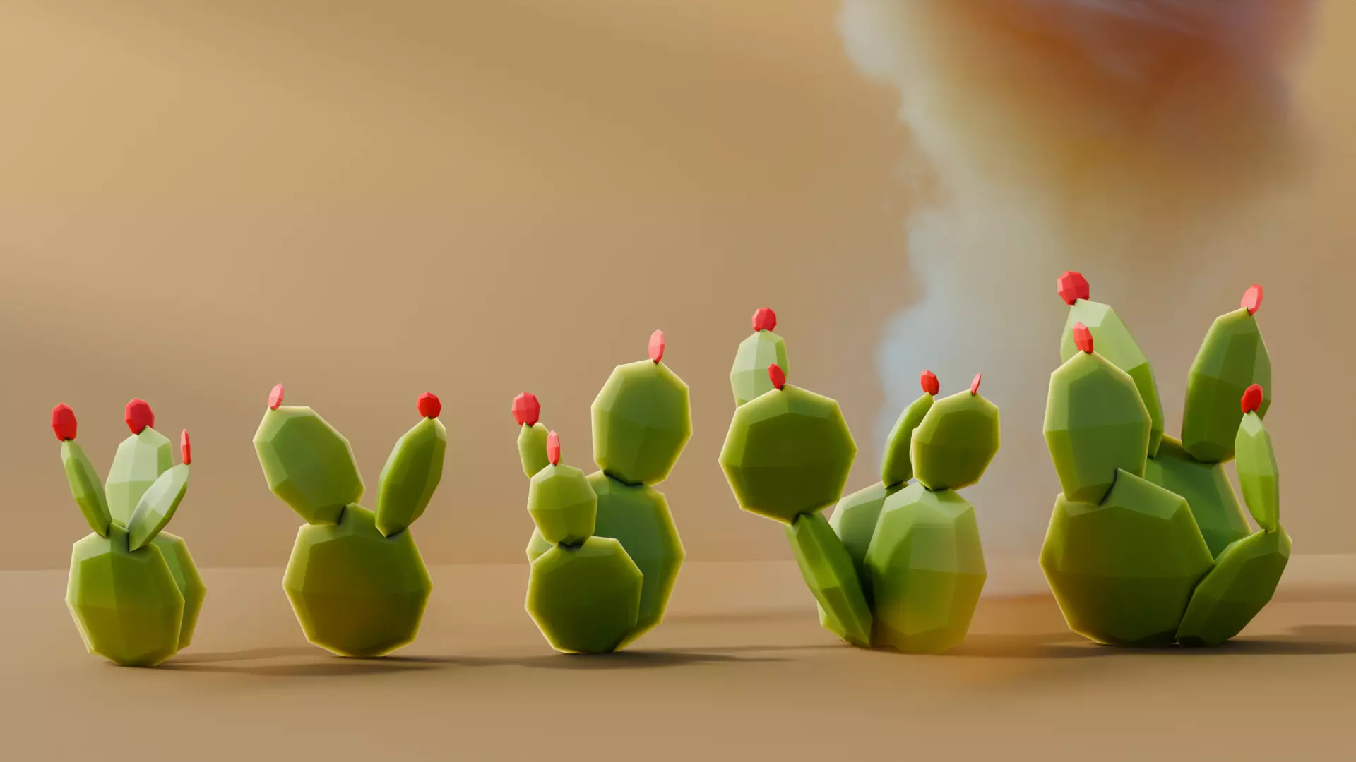 Low Poly Cacti Vol 4 Low-poly 3D model_3