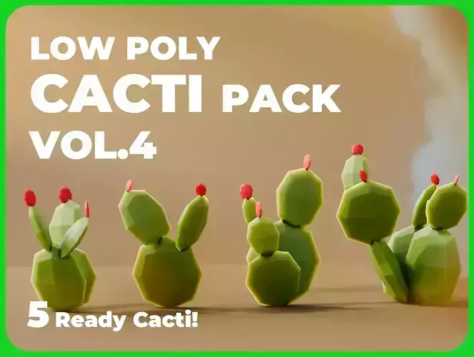 Low Poly Cacti Vol 4 Low-poly 3D model
