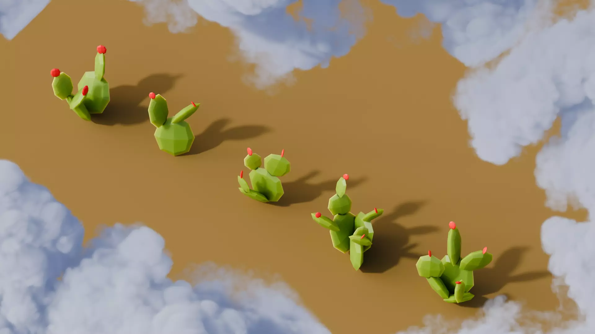 Low Poly Cacti Vol 4 Low-poly 3D model_2