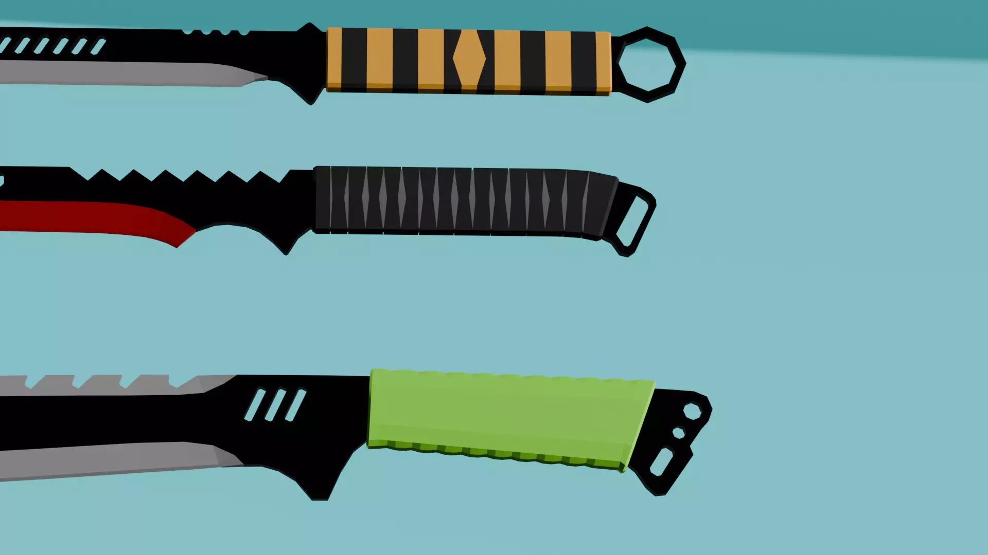 MACHETES LOW POLY Low-poly 3D model_3