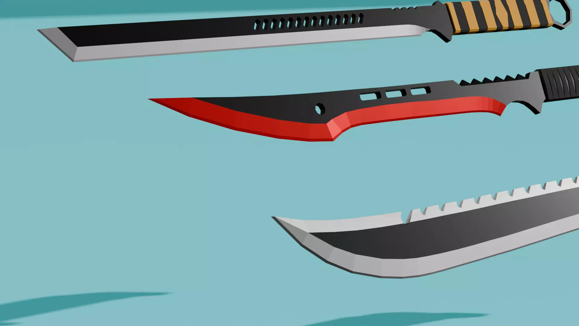 MACHETES LOW POLY Low-poly 3D model_2