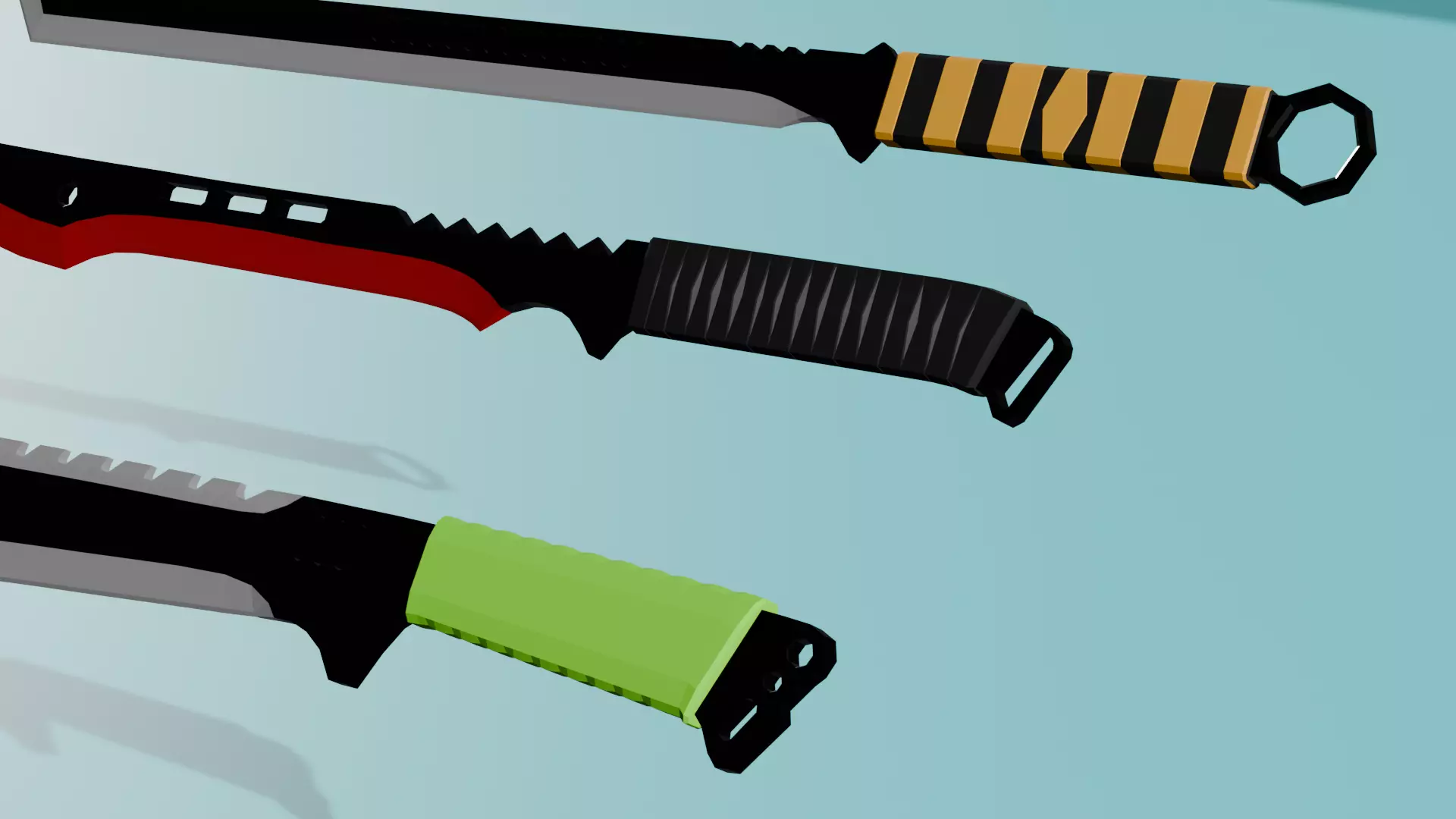 MACHETES LOW POLY Low-poly 3D model_1