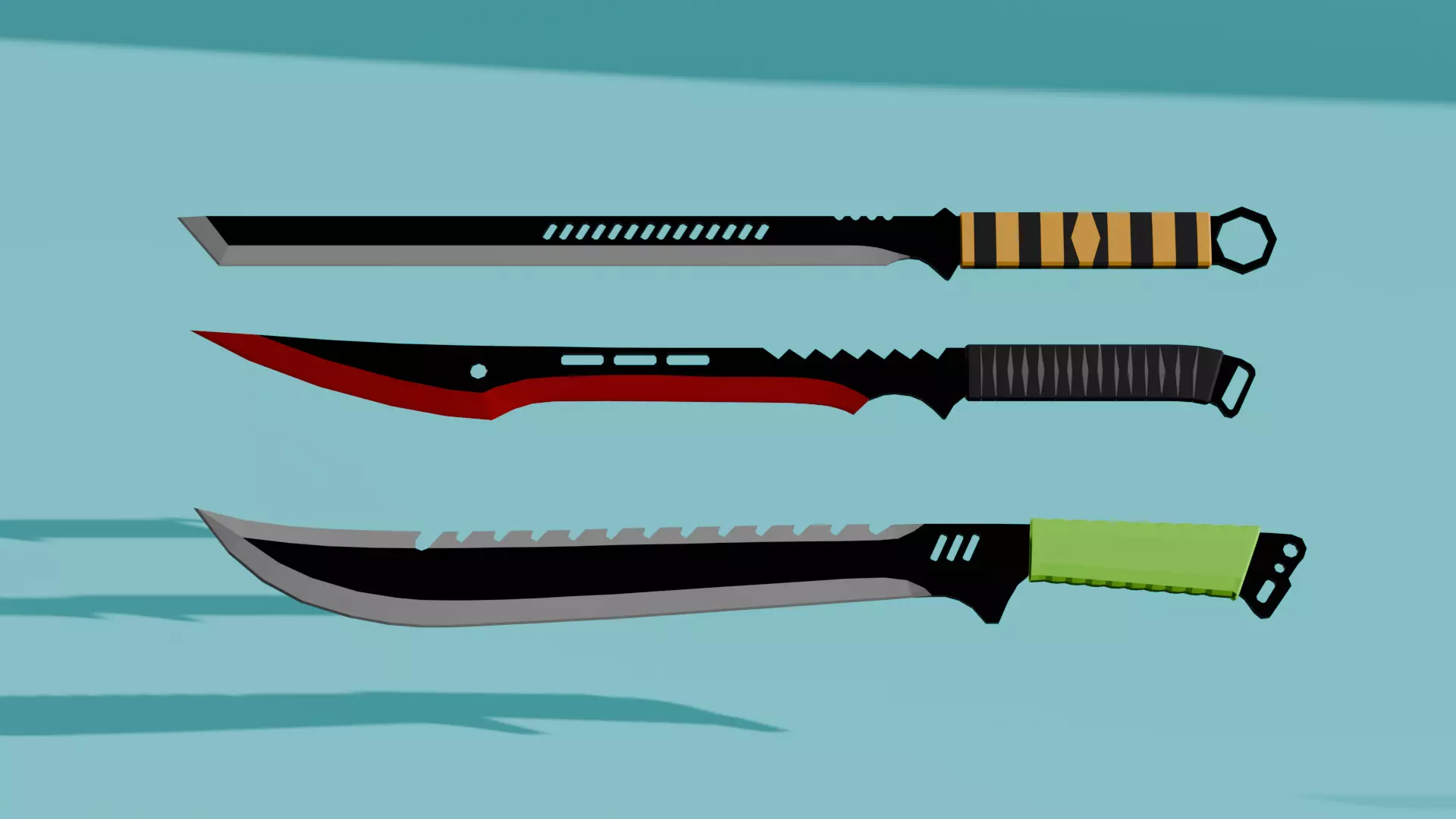 MACHETES LOW POLY Low-poly 3D model_0