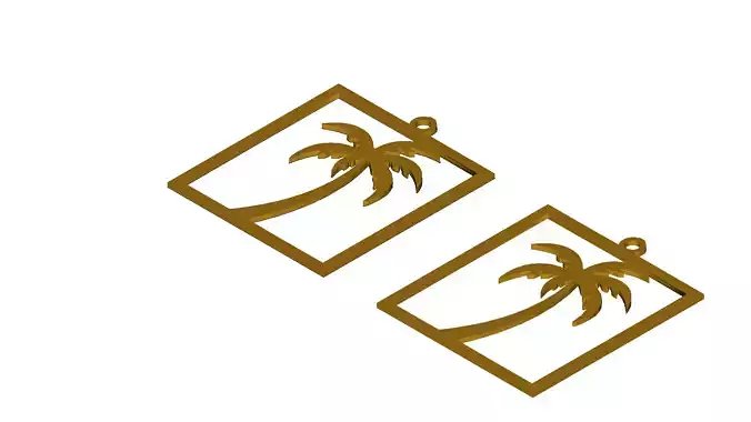 Palm Tree Pendant Jewelry Art Digital File