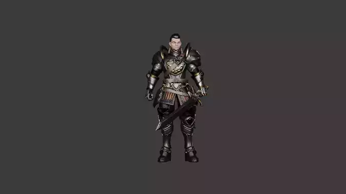 Warrior  Battle-Ready Character 3D Model 