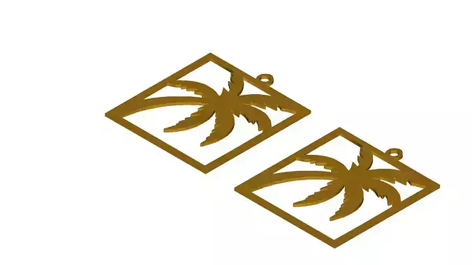 Palm Tree Silhouette Pendant Charm Tropical Jewelry Design