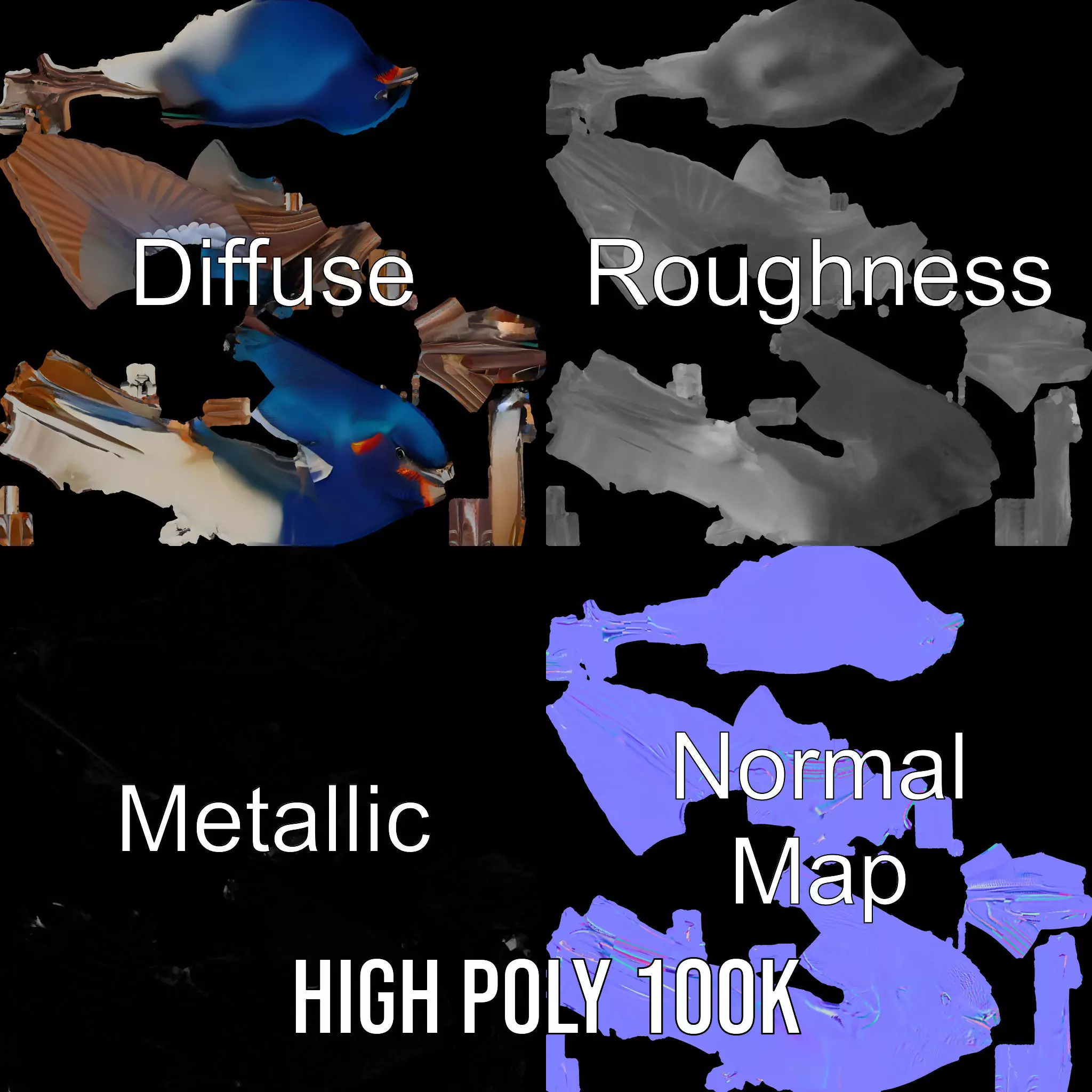 Vibrant Swallow model pack Low-poly 3D model_3