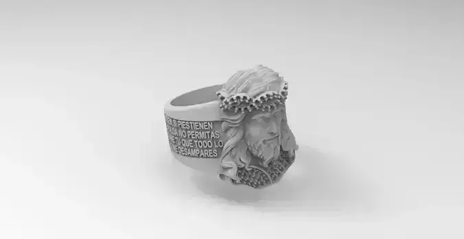 anillo cristo piedras 