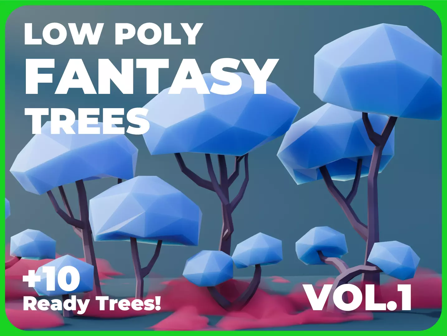 Low Poly Fantasy Trees Vol 1 Low-poly 3D model