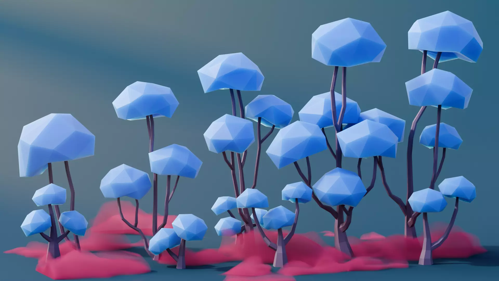 Low Poly Fantasy Trees Vol 2 Low-poly 3D model_3