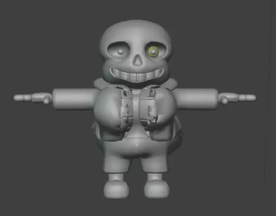 caked up sans undertale 3D model_0