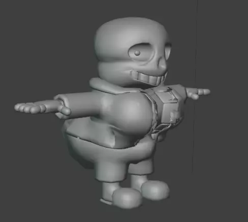 caked up sans undertale 3D model_1