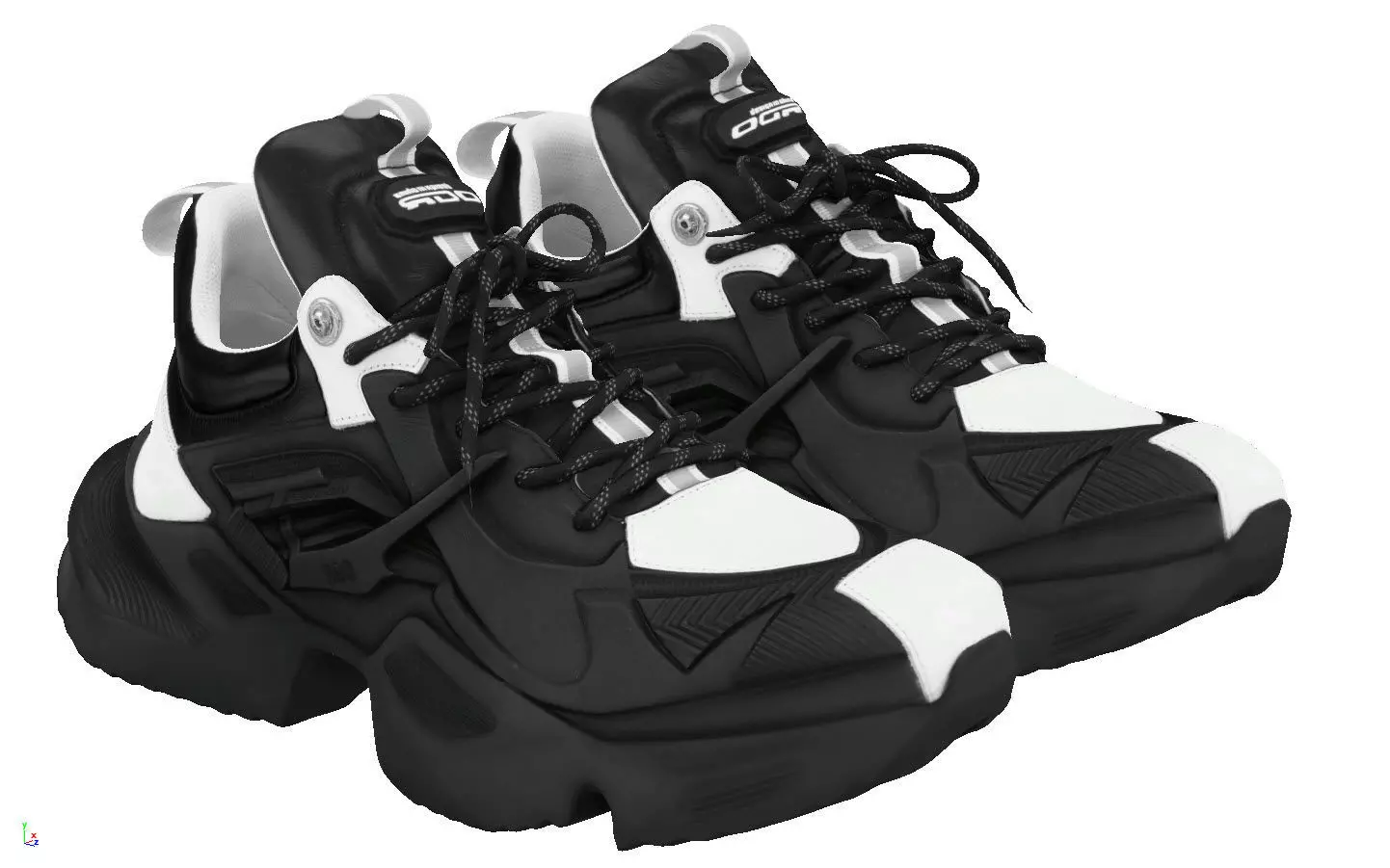 Cyberpunk fashion sneaker 12 Urban Techwear scifi future shoes Low-poly 3D model_0