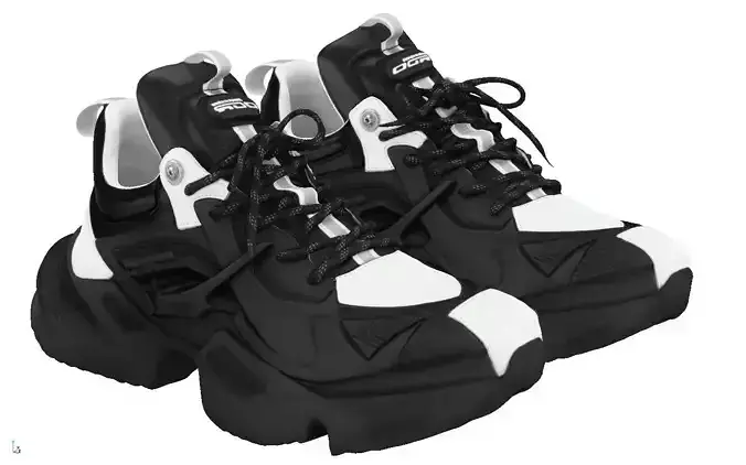 Cyberpunk fashion sneaker 12 Urban Techwear scifi future shoes Low-poly 3D model