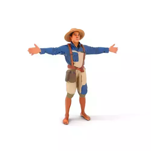 Rustic Farmer Outfit model pack Low-poly 3D model