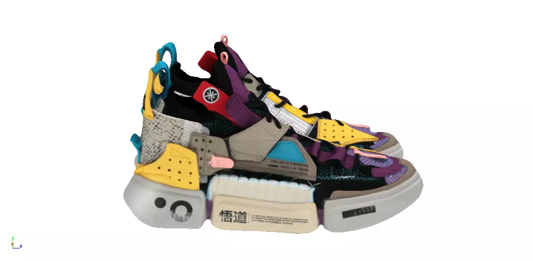 Cyberpunk fashion sneaker 24 Urban Techwear scifi future shoes Low-poly 3D model_1