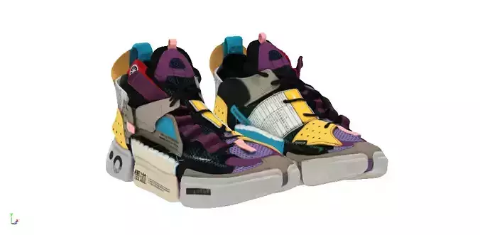 Cyberpunk fashion sneaker 24 Urban Techwear scifi future shoes Low-poly 3D model Cyberpunk fashion sneaker 24 Urban Techwear scifi future shoes Low-poly 3D model