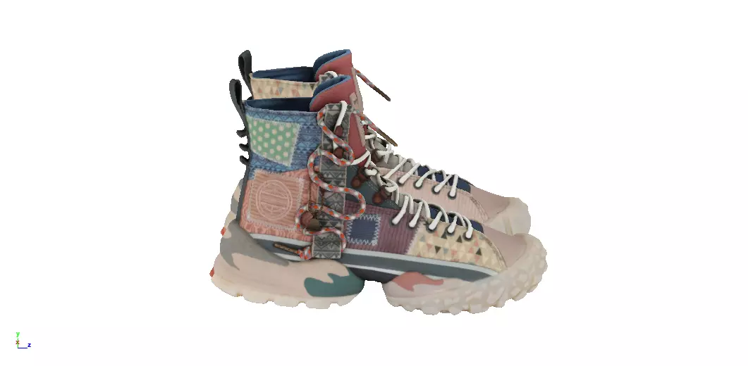 Cyberpunk fashion sneaker 25 Urban Techwear scifi future shoes  Low-poly 3D model_1