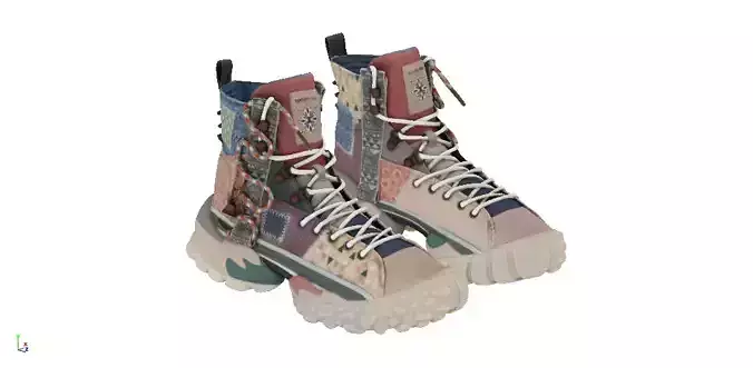 Cyberpunk fashion sneaker 25 Urban Techwear scifi future shoes  Low-poly 3D model