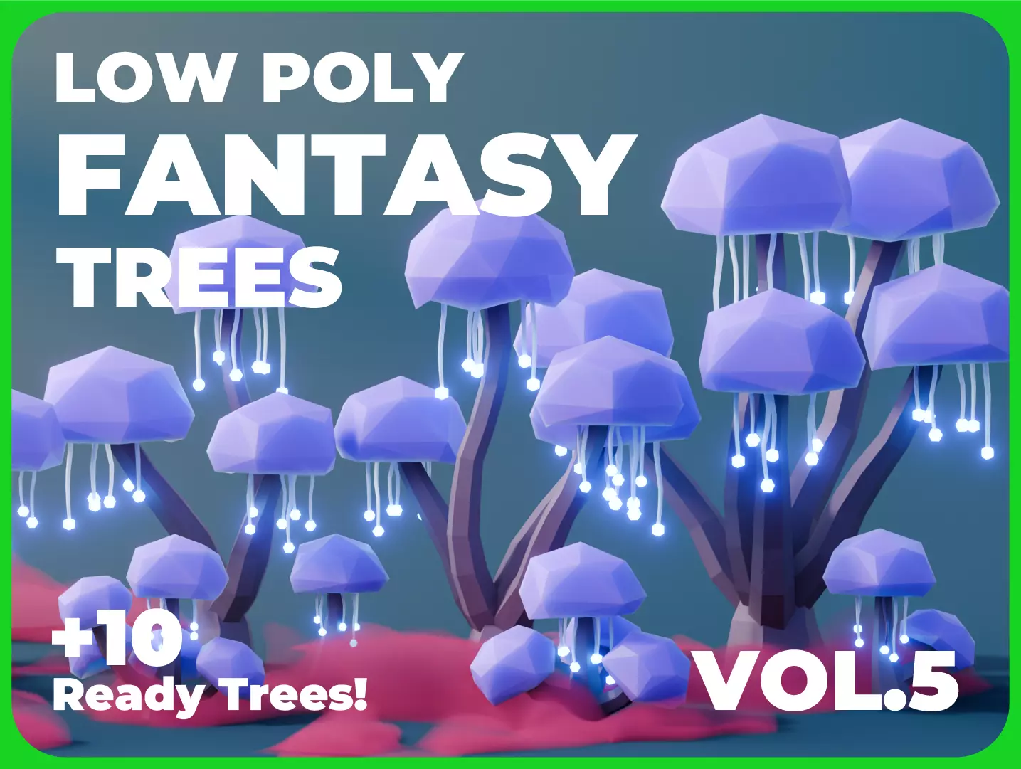 Low Poly Fantasy Trees Vol 5 Low-poly 3D model