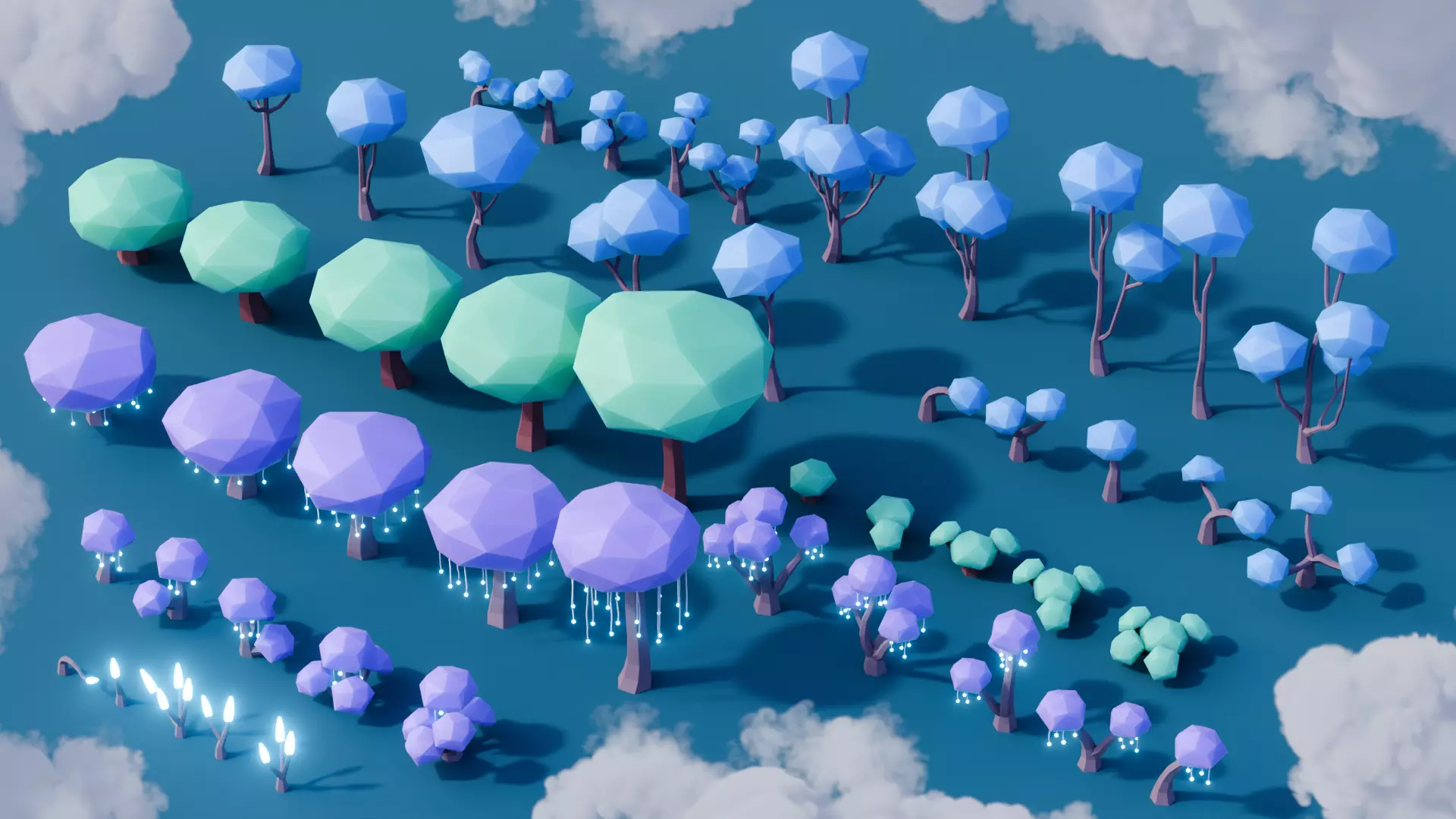 Low Poly Fantasy Trees Repack 3D Model Collection_2