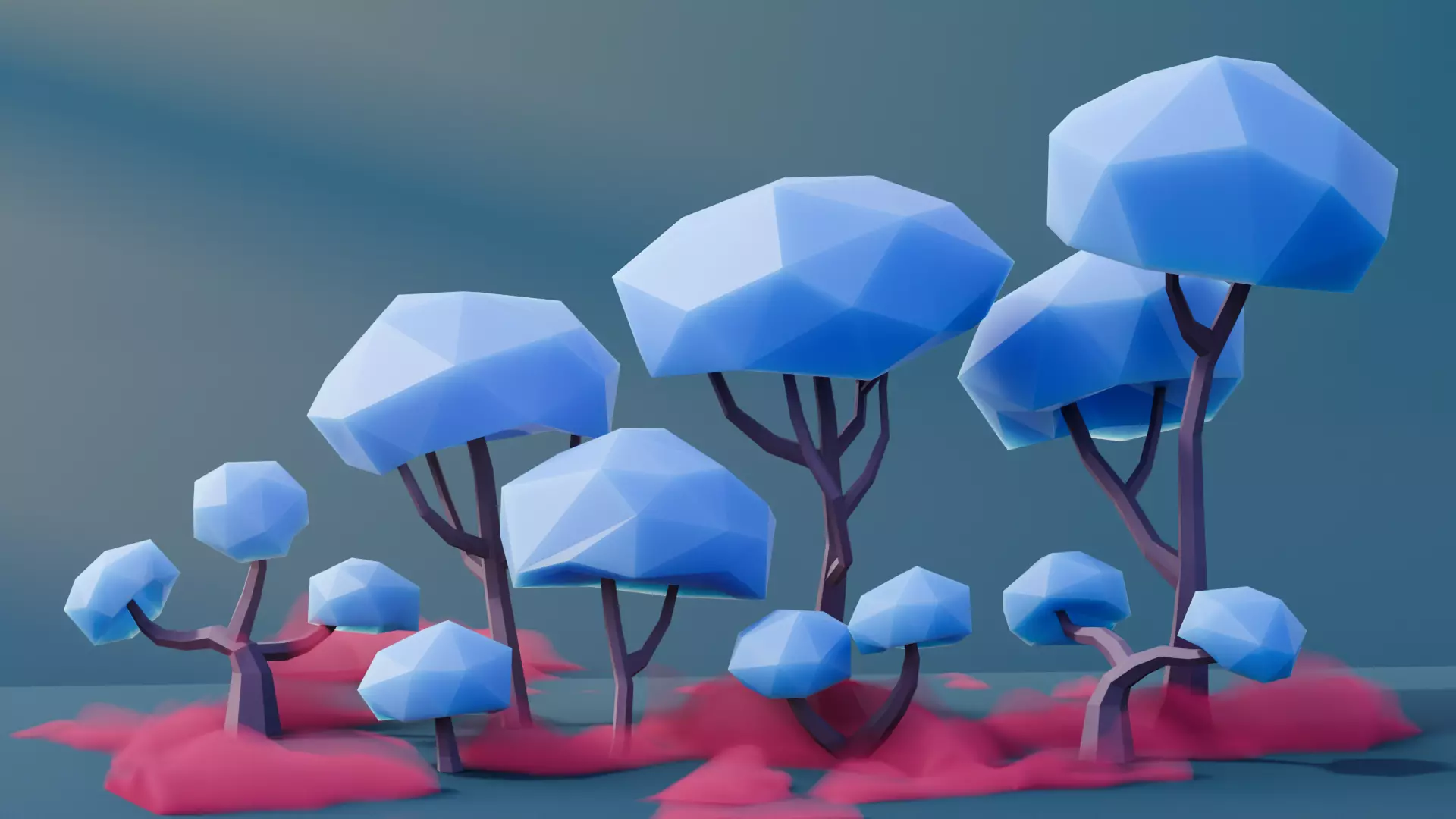 Low Poly Fantasy Trees Repack 3D Model Collection_5