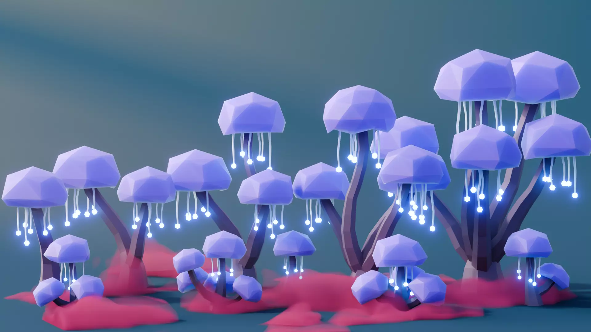 Low Poly Fantasy Trees Repack 3D Model Collection_4