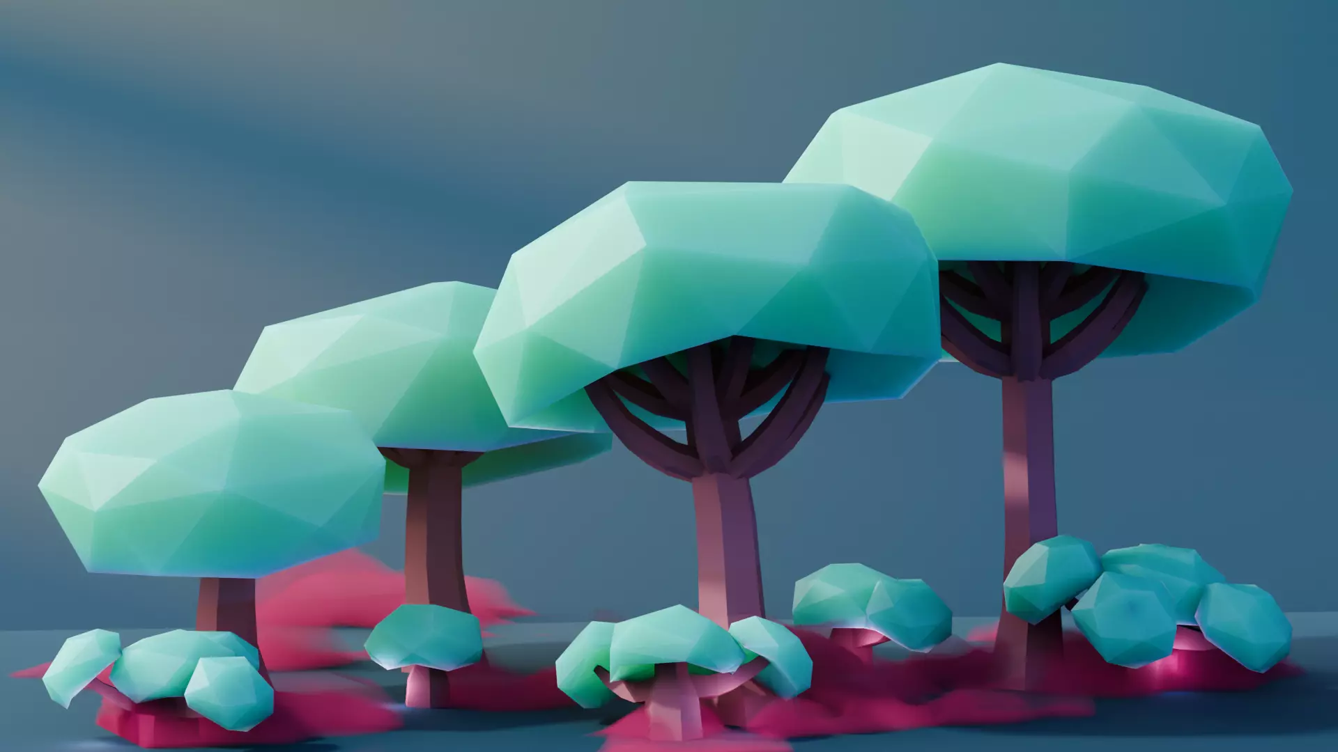 Low Poly Fantasy Trees Repack 3D Model Collection_8