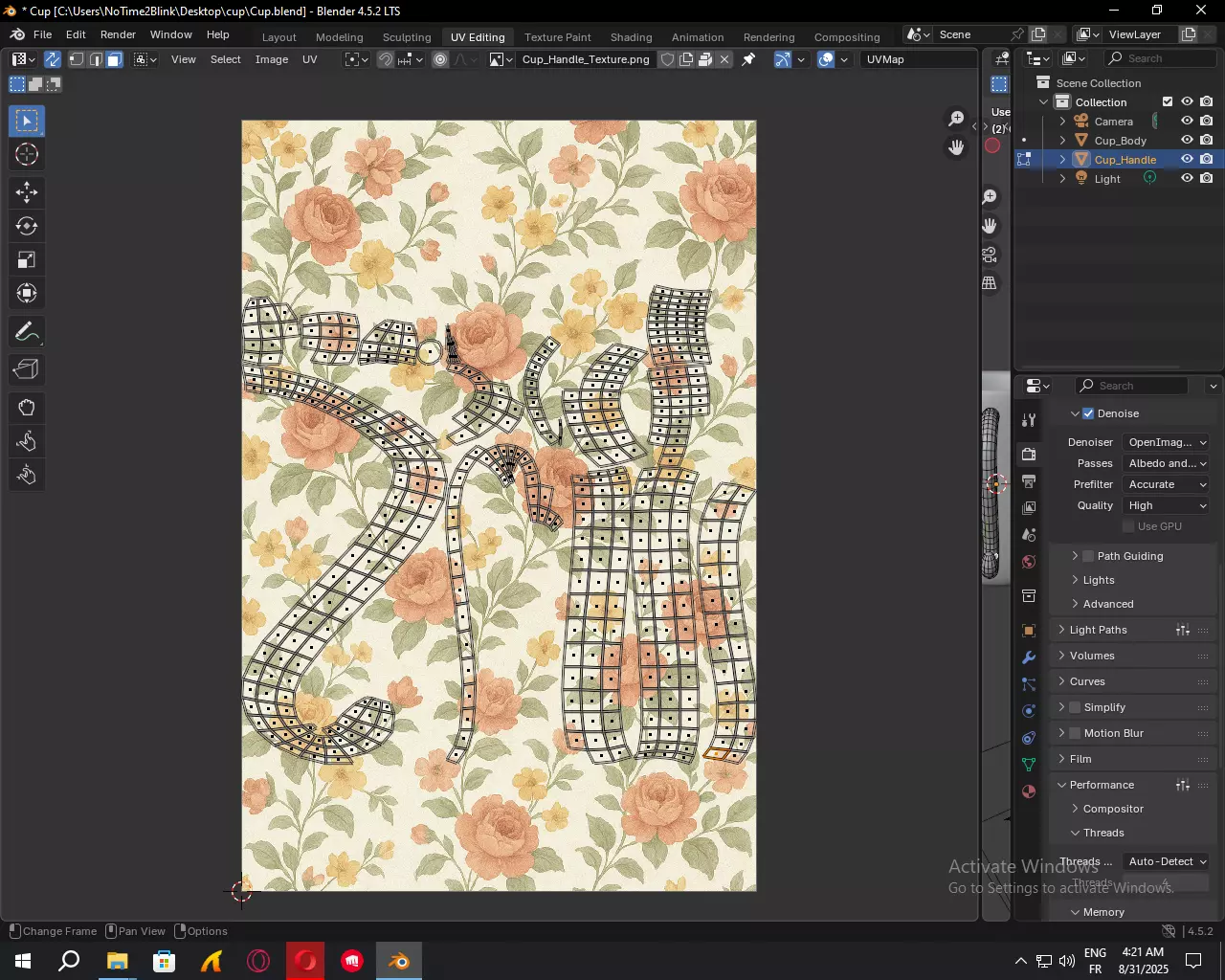 High Quality Ceramic Cup 3D Model Blender And PBR Ready Low-poly 3D model_8