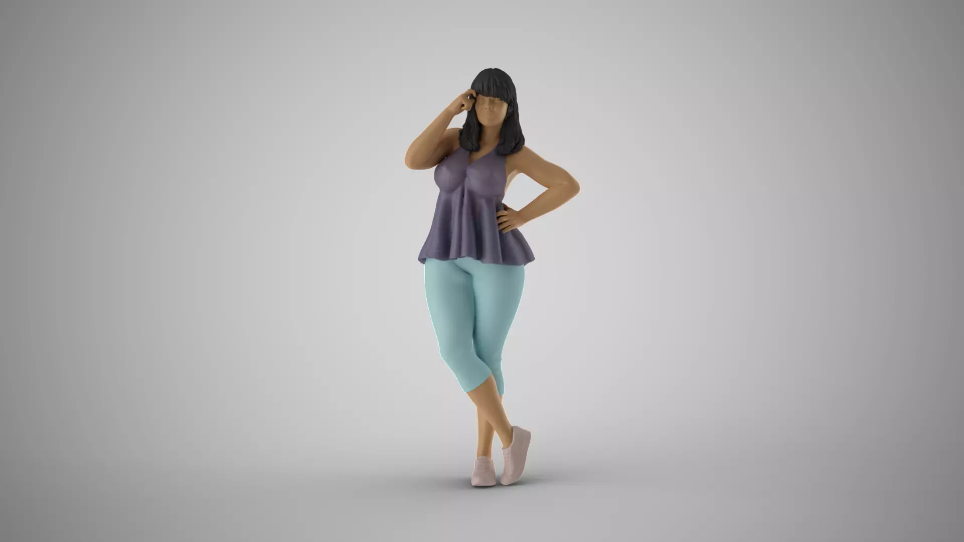 Contemplative Woman 3D print model_0