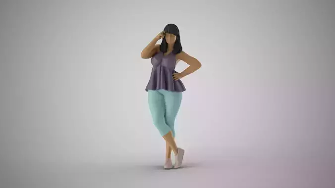 Contemplative Woman 3D print model