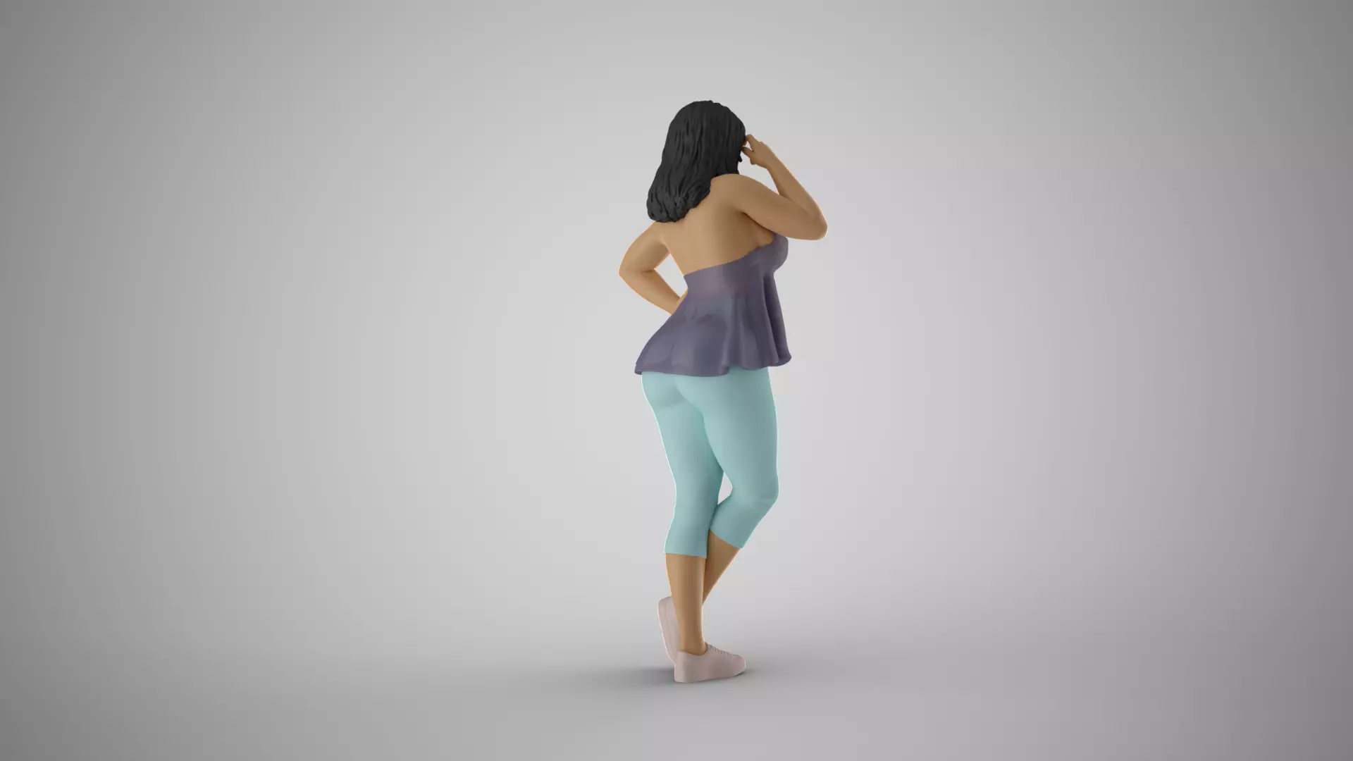 Contemplative Woman 3D print model_6