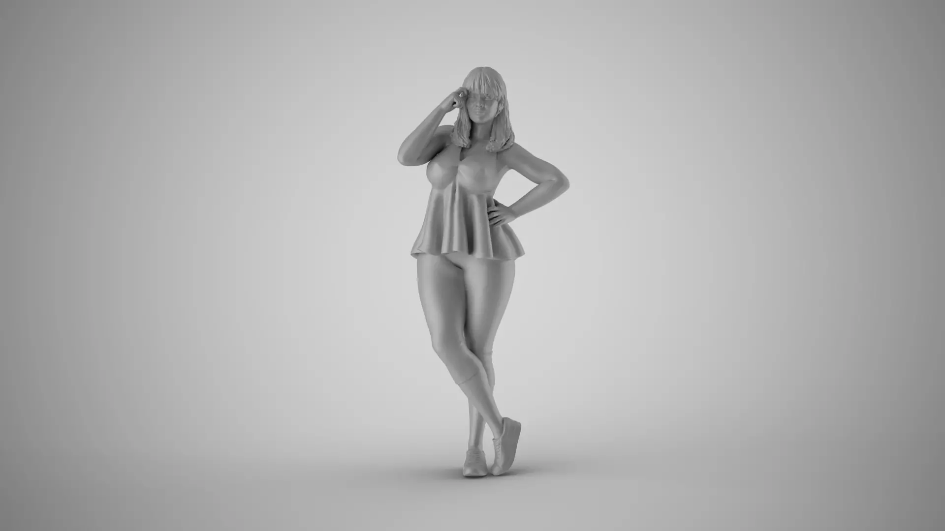 Contemplative Woman 3D print model_2