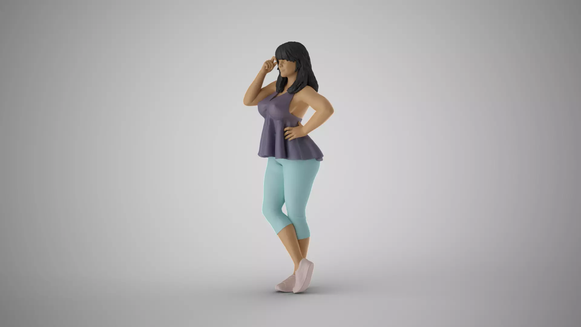 Contemplative Woman 3D print model_10