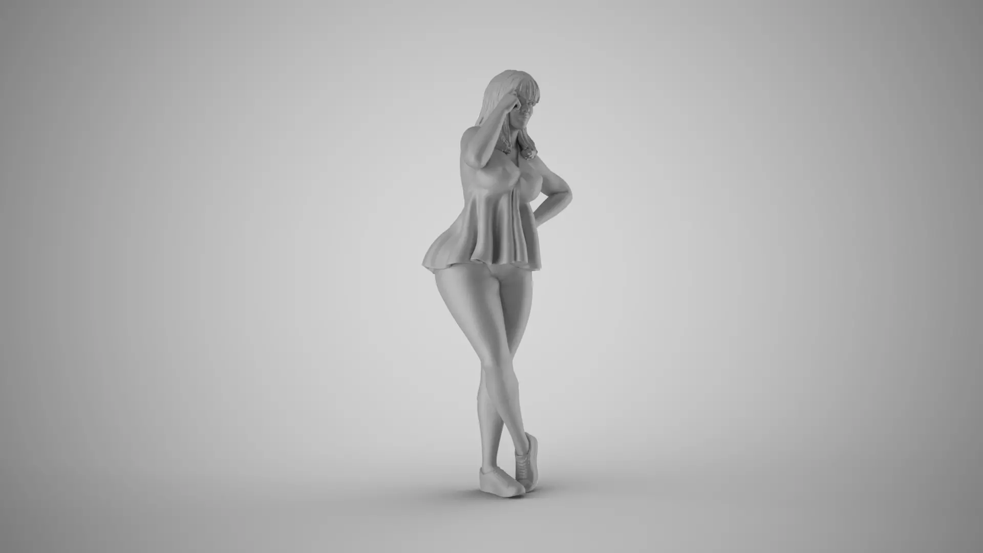 Contemplative Woman 3D print model_3