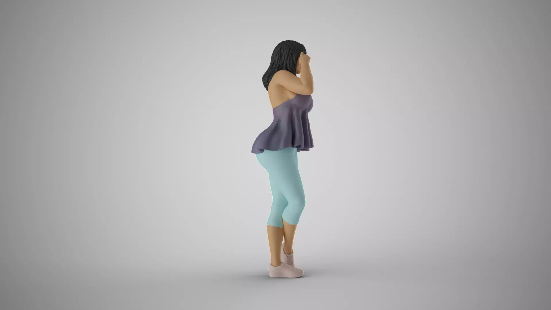 Contemplative Woman 3D print model_5
