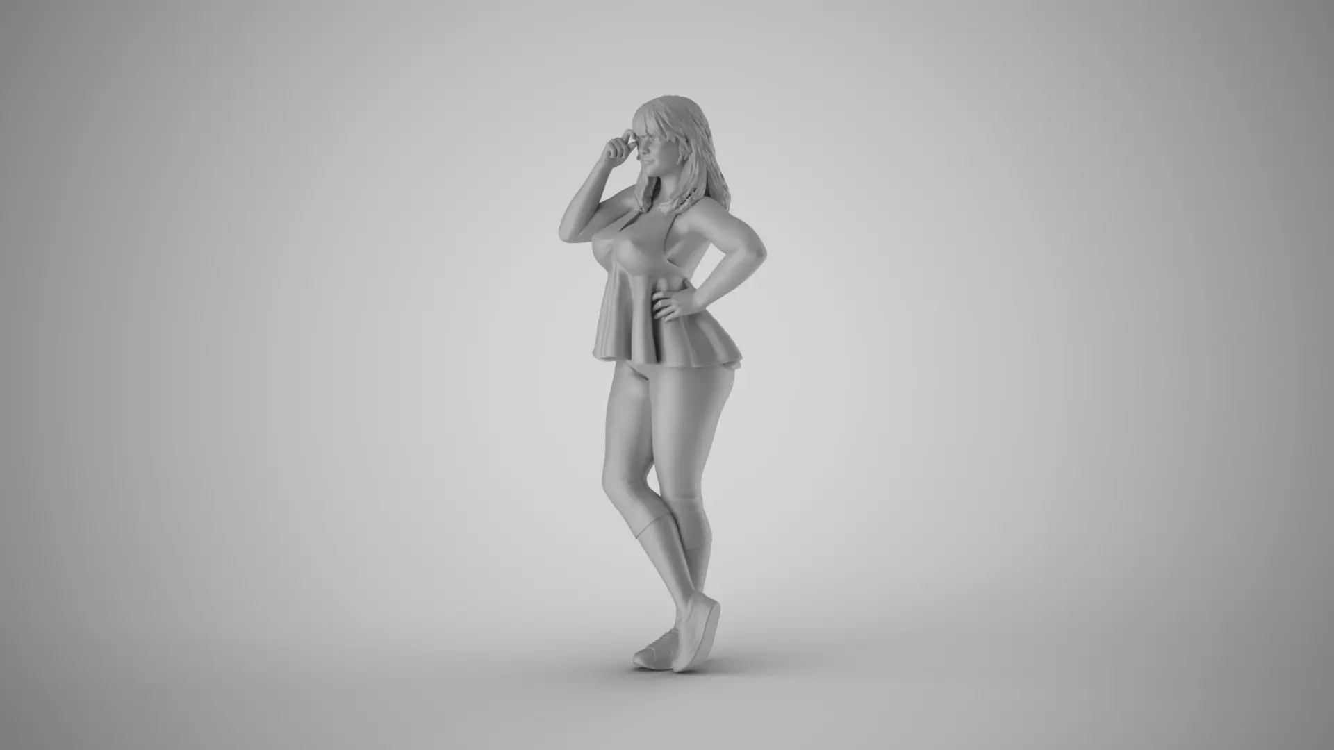 Contemplative Woman 3D print model_1