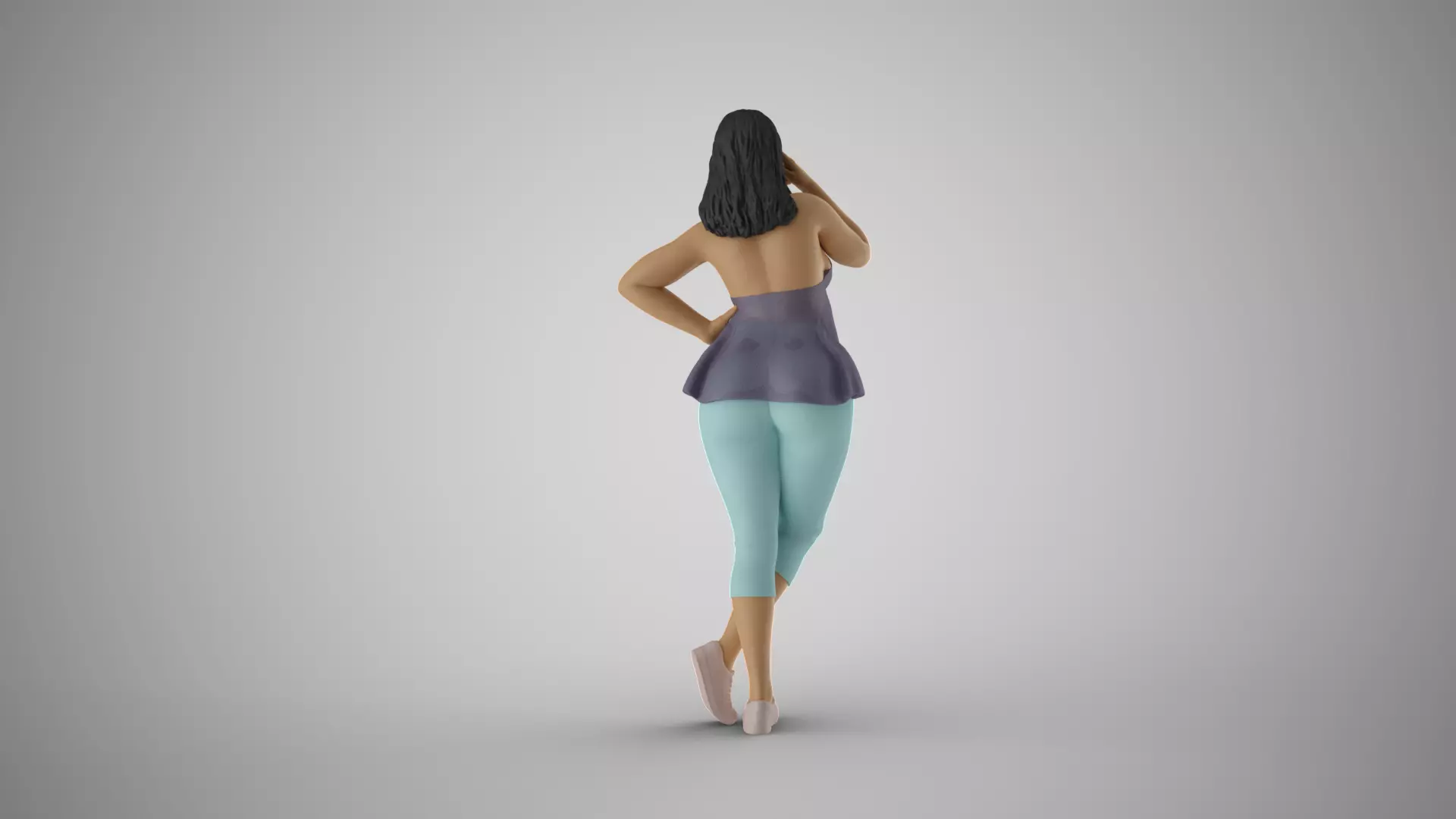 Contemplative Woman 3D print model_7