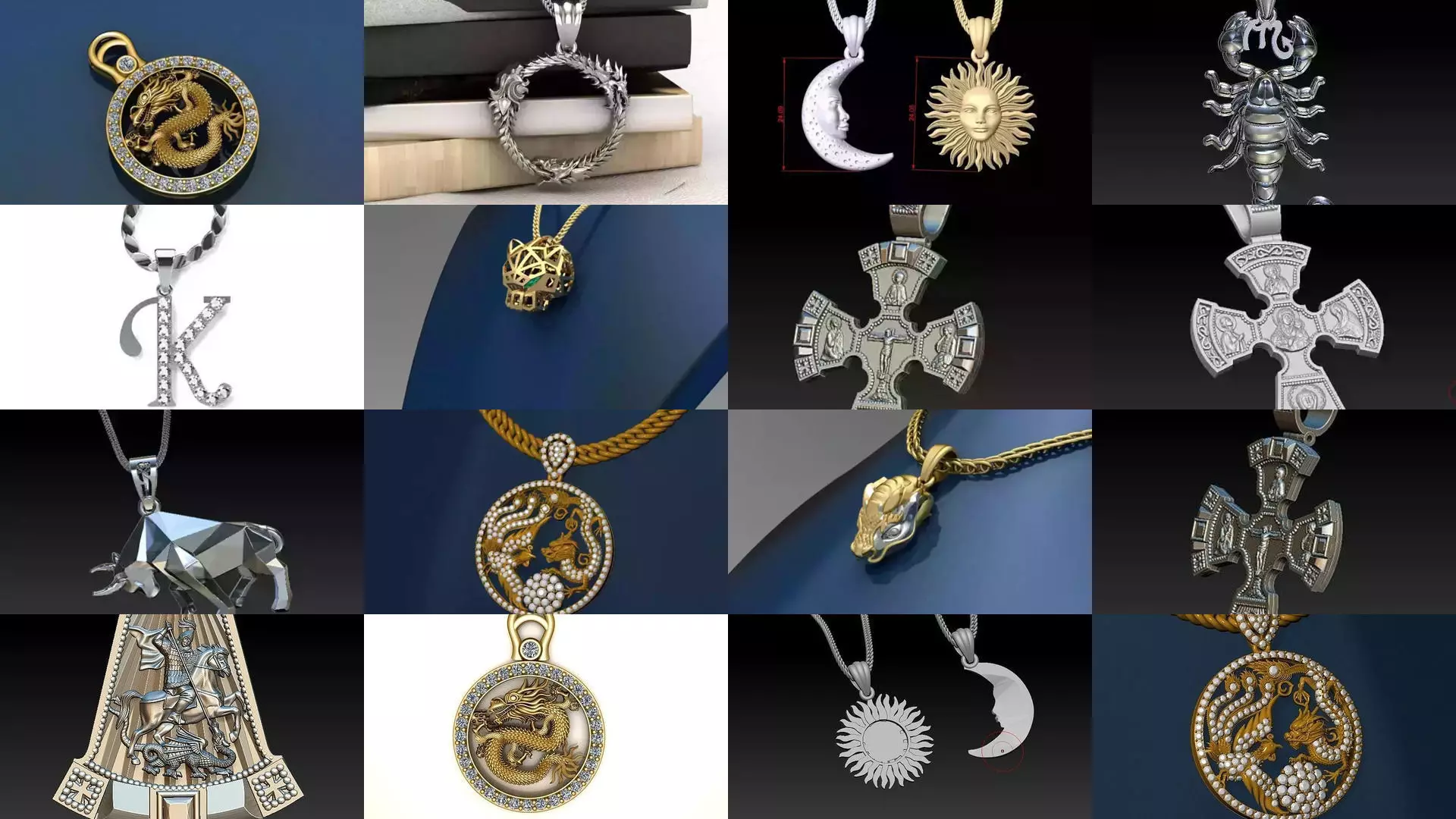 Pendants 27 Beautiful Popular styles for 3d printing  3D Model Collection_1