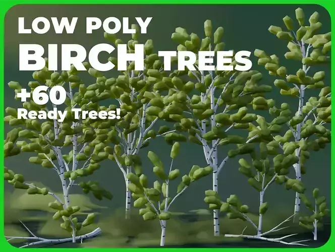 Low Poly Birch Trees